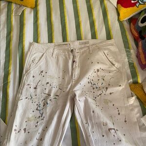 Anthropologie Cream Denim Pants